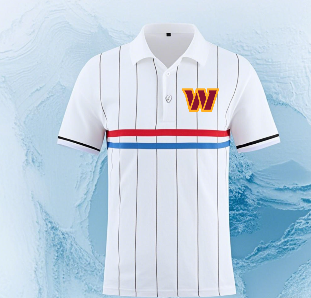 Washington Commanders white Men 2025 NFL polo T shirt->nfl t-shirts->Sports Accessory